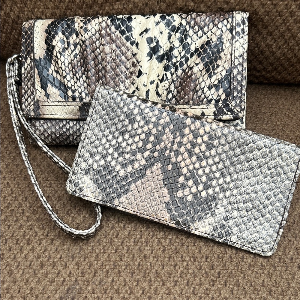 Vintage Snakeskin Pattern Women's Clutch Set